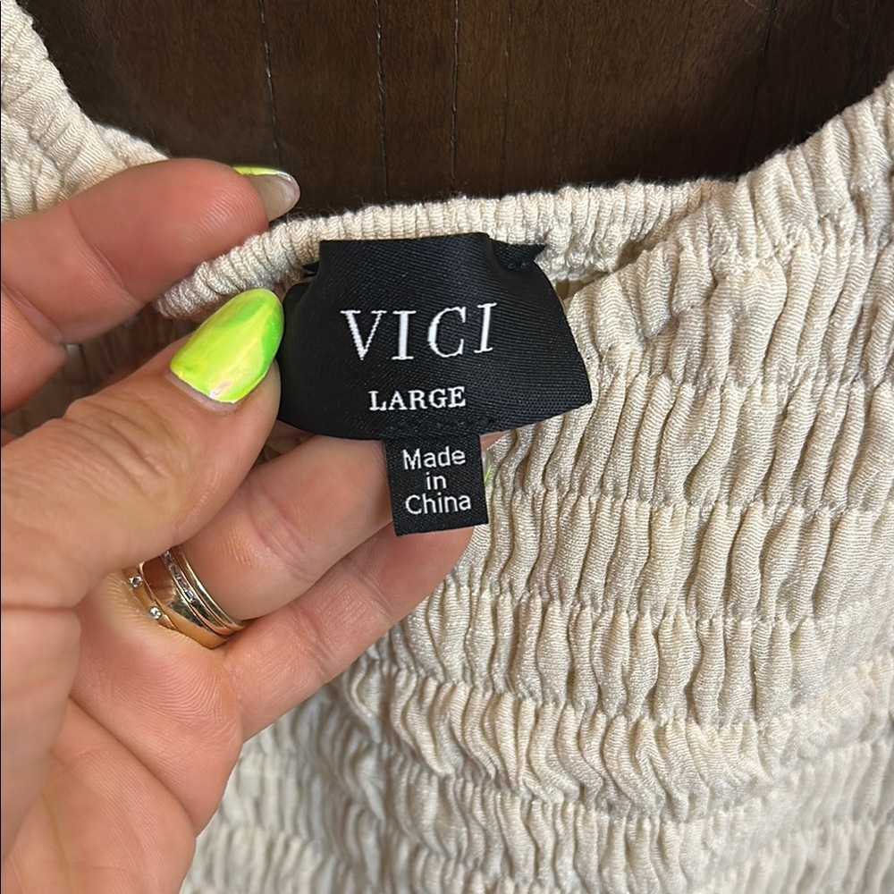 Vici Cream Ruffled Tiered Mini Sundress - Picture 2 of 5
